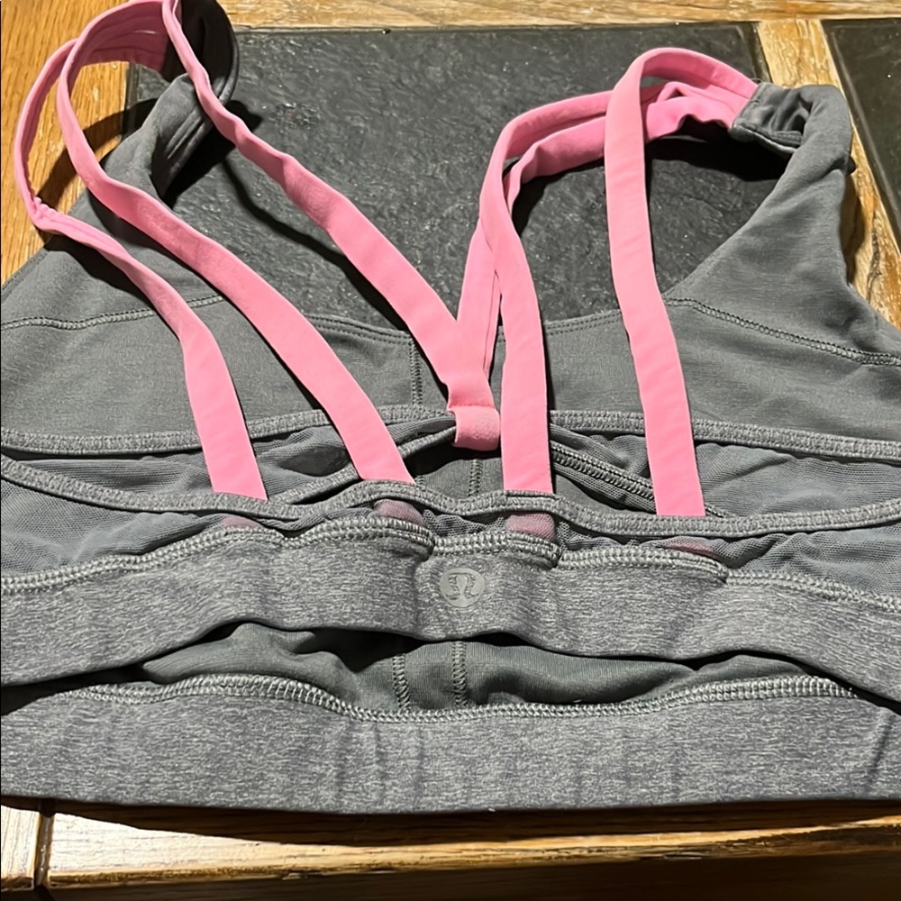 lululemon athletica Gray and Pink Sports Bra with Adjustable Straps
